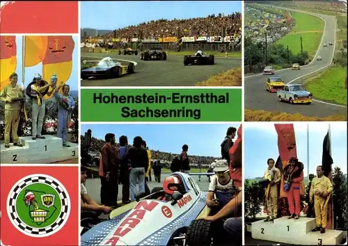 Ak Hohenstein Ernstthal in Sachsen, Sachsenring, Spezialtourenwagen A 21, Trabant, Siegerehrung