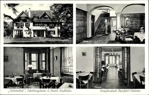 Ak Karpfenstadt Reinfeld in Schleswig Holstein, Holstenhof, Erholungsheim, Halle, Lesezimmer