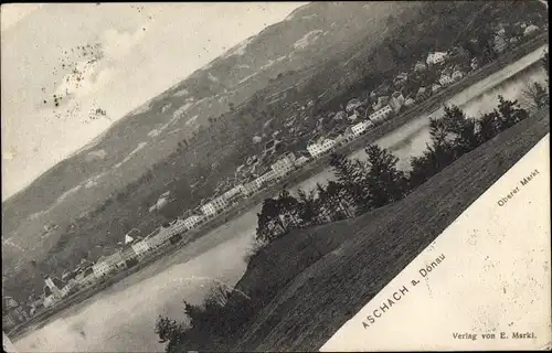 Ak Aschach an der Donau in Oberösterreich, Ortsansicht, Oberer Markt
