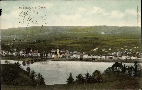 Ak Aschach an der Donau Oberösterreich, Blick auf den Ort