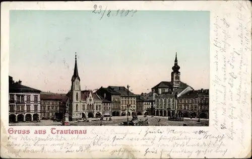 Leuchtfenster Ak Trutnov Trautenau Riesengebirge Region Königgrätz, Marktplatz