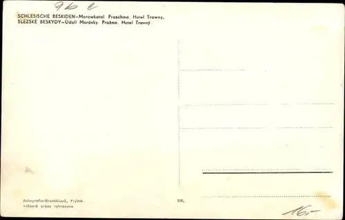 Ak Pražmo Praschmo Mährisch Schlesien, Hotel Trawny