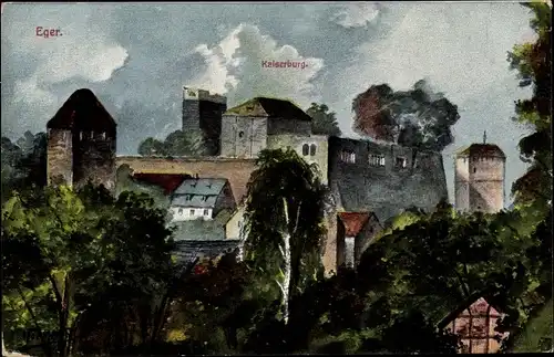 Künstler Ak Cheb Eger Region Karlsbad, Kaiserburg