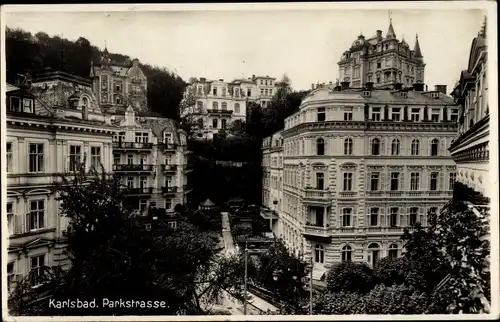 Ak Karlovy Vary Karlsbad Stadt, Parkstraße