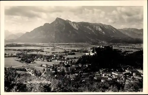 Ak Salzburg in Österreich, Totalansicht mit Untersberg, Festung