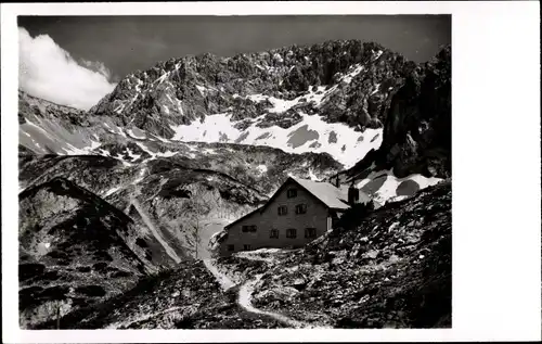 Ak Ehrwald in Tirol, Coburger Hütte, Grünstein