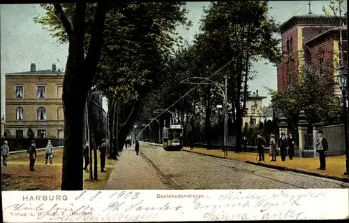 Ak Hamburg Harburg, Buxtehuderstraße, Straßenbahn