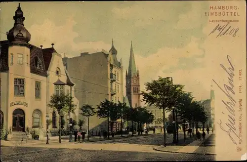 Ak Hamburg Eimsbüttel , Lappenbergsallee, Kirche, Apotheke