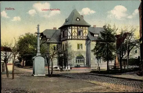 Ak Helbra in Sachsen Anhalt, Lindenapotheke