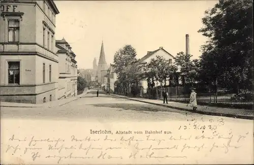 Ak Iserlohn im Märkischen Kreis, Altstadt vom Bahnhof aus