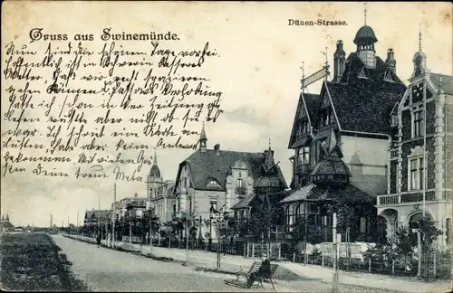 Ak Świnoujście Swinemünde Pommern, Dünenstraße