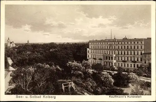 Ak Kołobrzeg Kolberg Pommern, Kauffmann's Kuranstalt