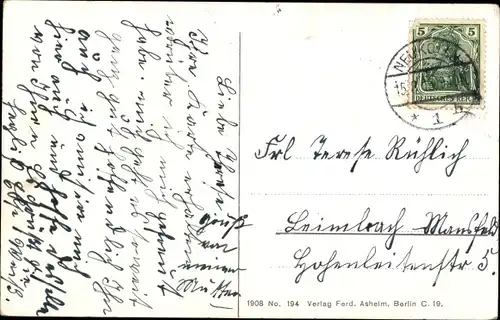 Ak Berlin Neukölln, Kaiserl. Hauptpostamt, Gesamtansicht, Straßenbahn