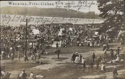 Foto Ak Berlin Zehlendorf Wannsee, Strandleben