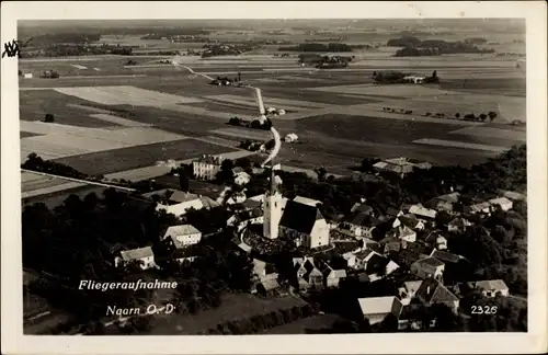 Ak Naarn Oberösterreich, Fliegeraufnahme von Ort und Umgebung, Kirche, Felder