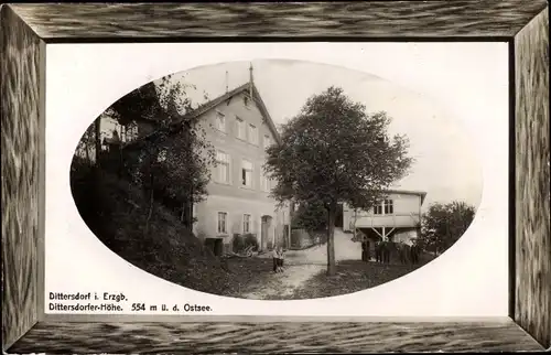 Passepartout Ak Dittersdorf Amtsberg im Erzgebirge, Dittersdorfer Höhe, Gasthaus