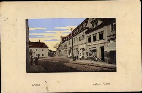 Präge Passepartout Ak Artern an der Unstrut, Nordhäuser Straße