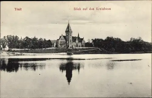 Ak Sowjetsk Tilsit Ostpreußen, Blick auf das Kreishaus
