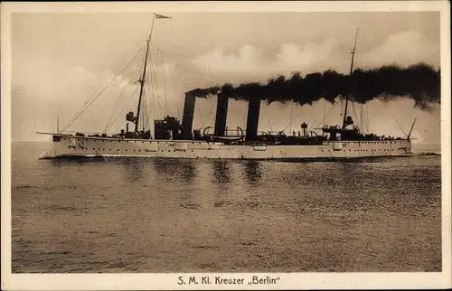 Ak Deutsches Kriegsschiff, SMS Berlin, Kleiner Kreuzer, Kaiserliche Marine