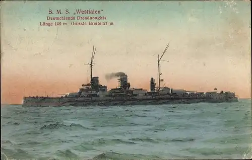 Ak Deutsches Kriegsschiff, SMS Westfalen