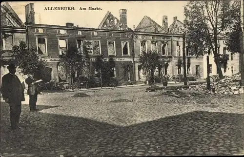 Ak Druschba Allenburg Ostpreußen, Am Markt