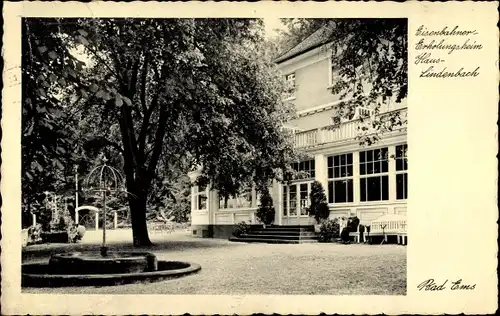 Ak Bad Ems an der Lahn, Eisenbahner Erholungsheim Haus Lindenbach