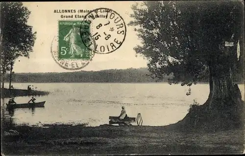 Ak Allonnes Maine et Loire, Grand Etang du Bellay