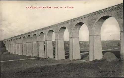 Ak Cahuzac sur Vère Tarn, Le Viaduc