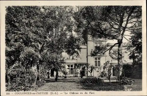 Ak Coulonges sur l'Autize Deux Sevres, Le Chateau vu du Parc