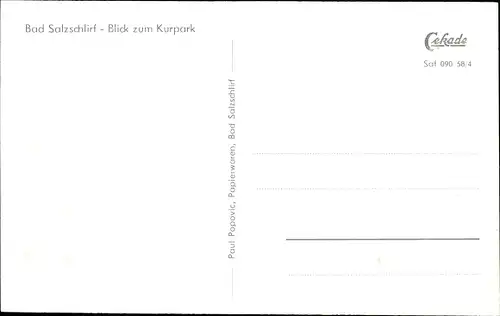 Ak Bad Salzschlirf in Hessen, Blick zum Kurpark