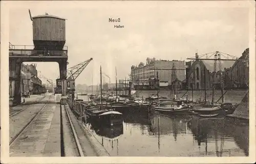 Ak Neuss am Rhein, Hafen