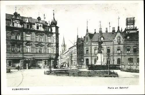 Ak Euskirchen Nordrhein Westfalen, Partie am Bahnhof, Hotel zur Post