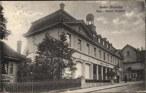 Ak Baden Kt. Aargau Schweiz, Bad Hotel Freihof