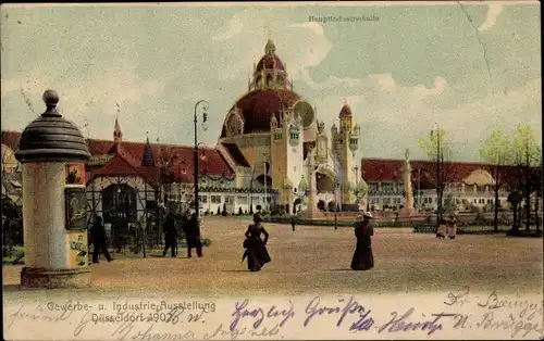 Ak Düsseldorf am Rhein, Gewerbe- und Industrieausstellung 1902, Hauptindustriehalle