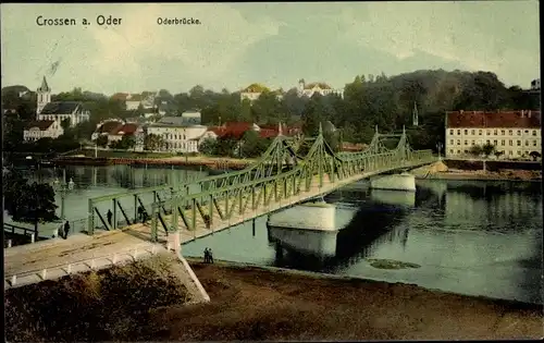 Ak Krosno Odrzańskie Crossen Oder Ostbrandenburg, Oderbrücke