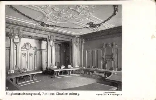 Ak Berlin Charlottenburg, Magistratssitzungssaal, Rathaus, Innenansicht