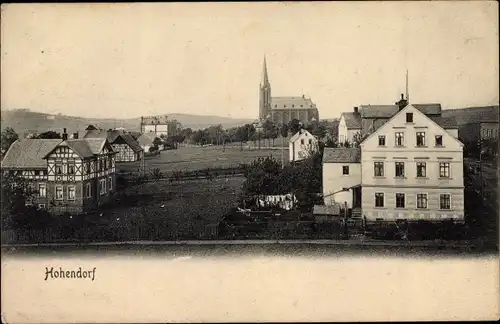 Ak Hohendorf, Blick auf den Ort mit Kirche