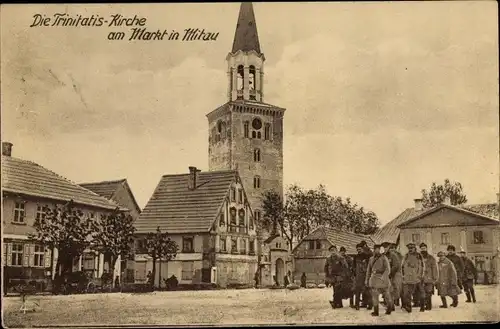 Ak Jelgava Mitau Lettland, Trinitatis Kirche am Markt