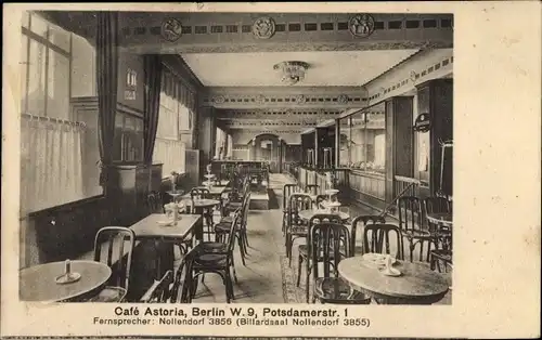 Ak Berlin Tiergarten, Cafe Astoria, Potsdamerstraße 1, Innenansicht