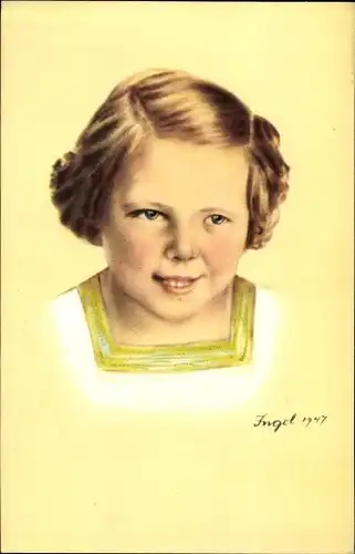 Künstler Ak Ingel, Prinzessin Beatrix der Niederlande, Portrait