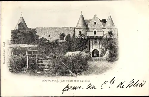 Ak Bourg d´Ire Maine-et-Loire, Les Ruines de la Bigeotiere