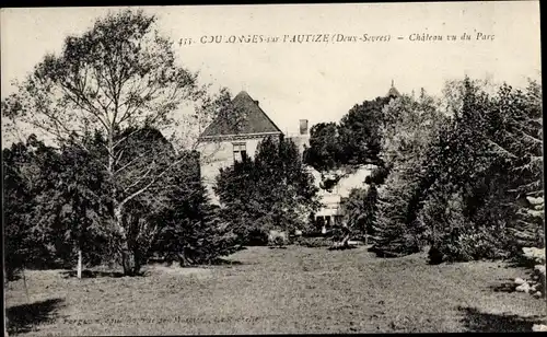 Ak Coulonges sur l'Autize Deux Sevres, Chateau vu du Parc