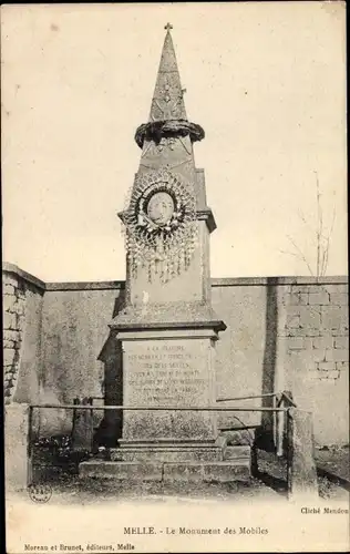 Ak Melle Deux Sèvres, Le Monument des Mobiles