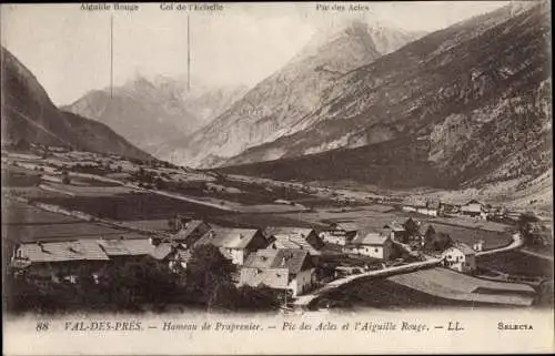 Ak Val des Prés Hautes Alpes, Hameau de Praprenier, Pic des Acles et l'Aiguille Rouge