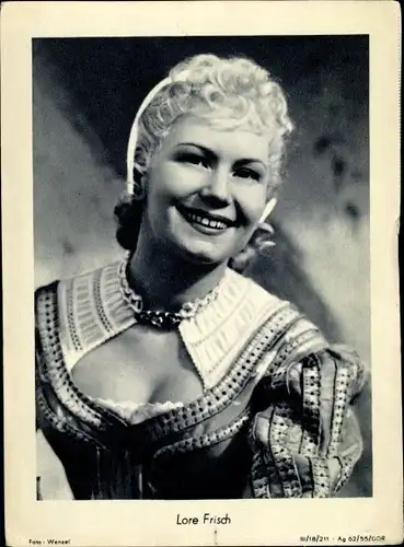 Ak Schauspielerin Lore Frisch, Portrait