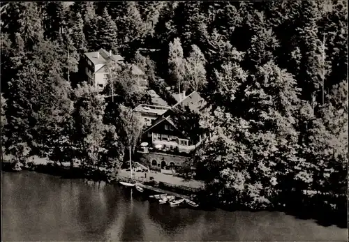 Ak Kaisersbach in Baden Württemberg, Fliegeraufnahme, Restaurant Ebnisee