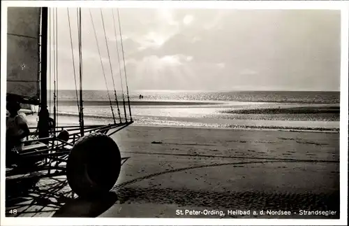 Ak Nordseebad Sankt Peter Ording, Strandsegler, Meer