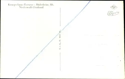 Ak Rüdesheim am Rhein, Knusperhaus Terrasse, Niederwalddenkmal