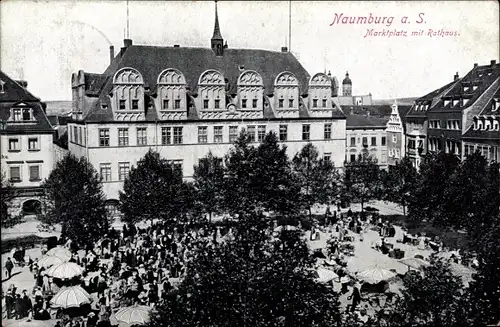 Ak Naumburg an der Saale, Marktplatz mit Rathaus