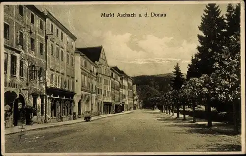 Ak Aschach an der Donau Oberösterreich, Straßenpartie, Gasthaus